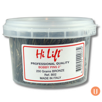 Hi Lift Bobby Pins Bronze 250g 2" Tub