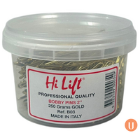 Hi Lift Bobby Pins Gold 250g 2" Tub