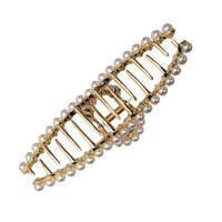 Pink Pewter Winding Pearls Metal Claw Clip