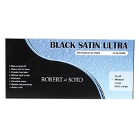 Robert deSoto Black Satin Ultra Reusable Gloves 10 Pack
