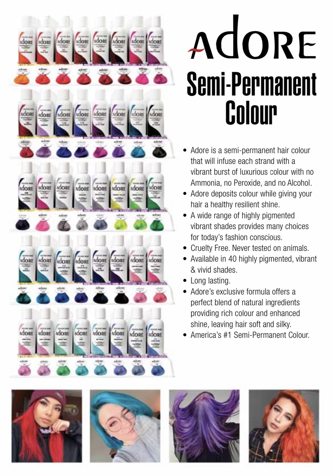 Adore Semi Permanent Hair Colour Range