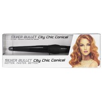 City Chic Large Ceramic Conical Curling Iron Black