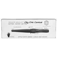 City Chic Large Ceramic Conical Curling Iron Black