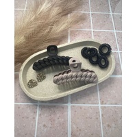Pink Pewter Matte Chain Link Claw Hair Clip 