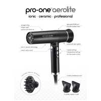 Pro-One Aerolite Hairdryer - Black