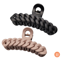 Pink Pewter Matte Chain Link Claw Hair Clip 