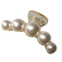 Pink Pewter Rounded Pearl Claw Hair Clip