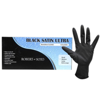 Robert deSoto Black Satin Ultra Reusable Gloves 10 Pack