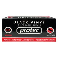 Hi Lift Protec Black Vinyl Disposable Gloves 