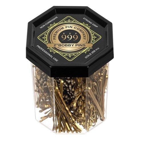 999 Bobby Pins 250g Tub 2" - Gold Ball Tip