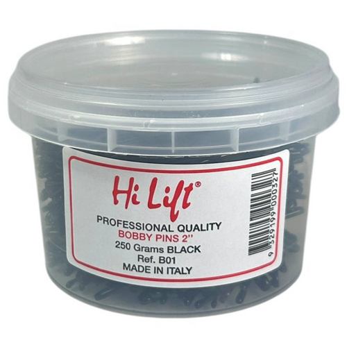 Hi Lift Bobby Pins Black 250g 2" Tub