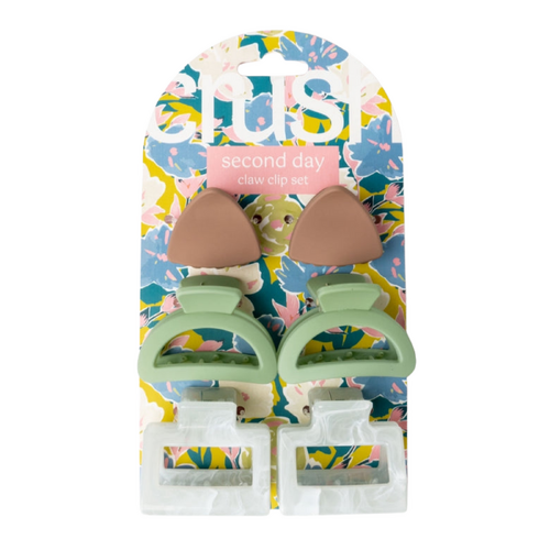 Crush Second Day Claw Clips 6 PCS - Sage
