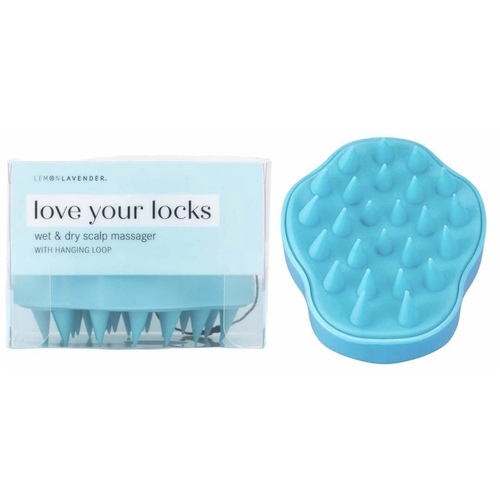 Love Your Locks Wet & Dry Scalp Massager - Blue