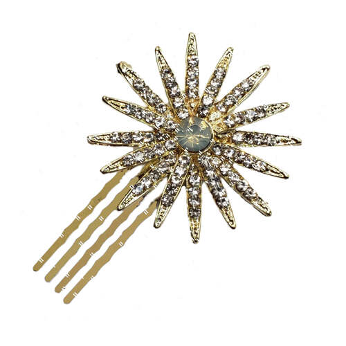 Pink Pewter Astria Spiked Star Metal Hair Comb