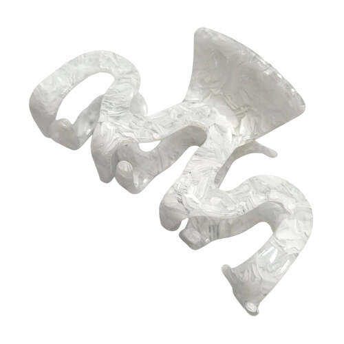 Marbled Claw Hair Clip - Imperial White