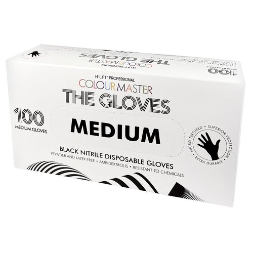 Hi Lift Colour Master The Gloves MEDIUM Black Nitrile