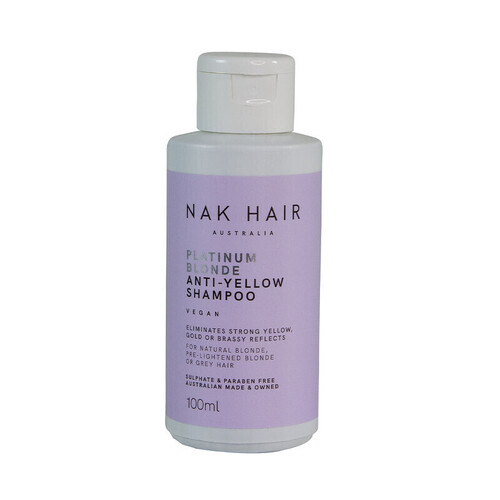 NAK Platinum Blonde Anti-Yellow Shampoo - Travel Size 100mL